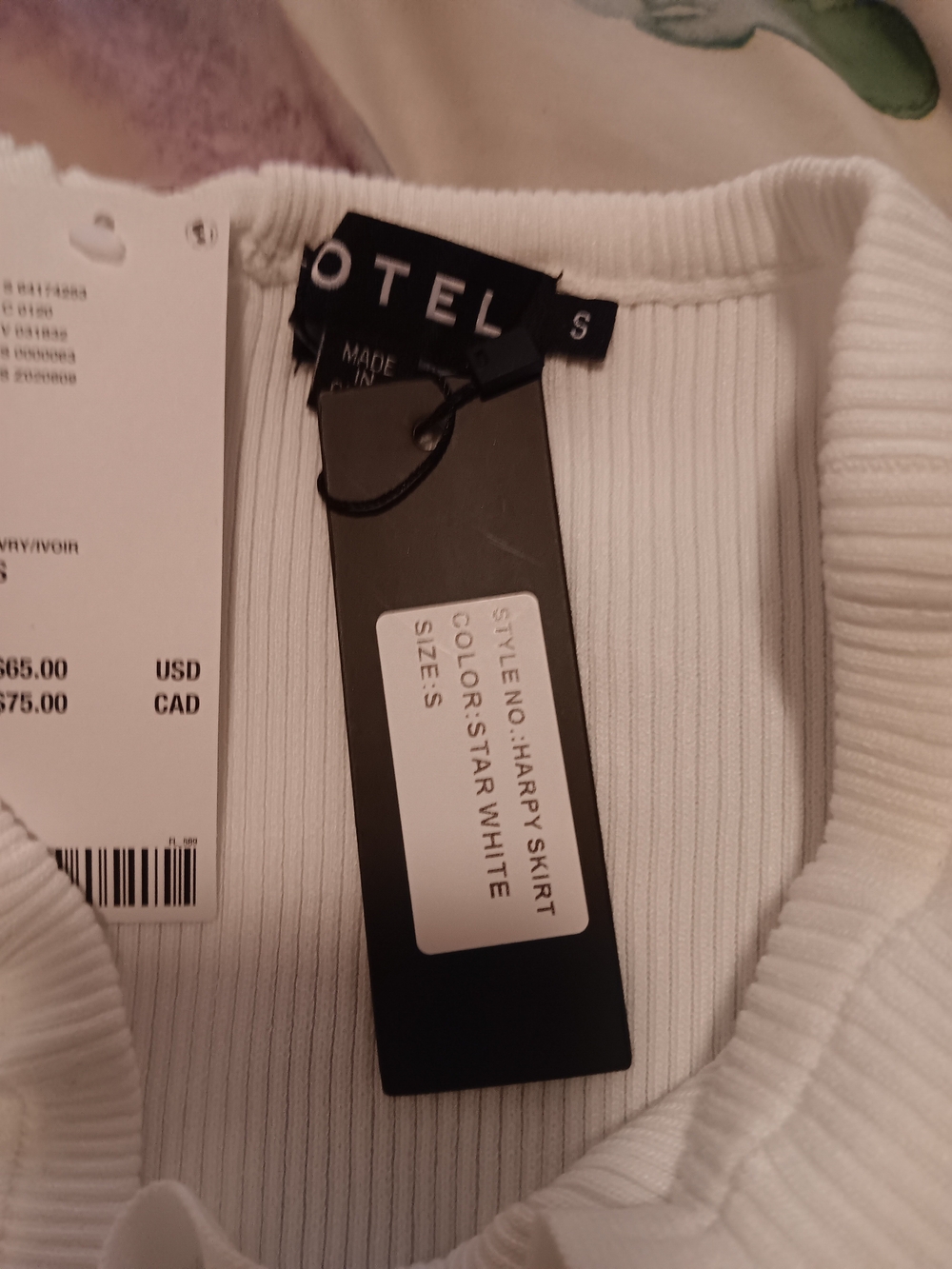 Motel Urban Outfitters White Harpy Ribbed Knit Drawstring Midi Skirt NWT Small - Picture 6 of 6